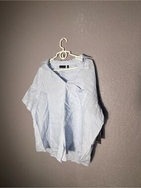 Light Blue Stripe women’s Button-Up Shirt